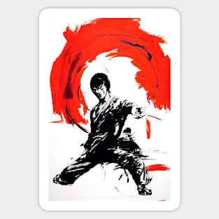 Martial Art Kung Fu Wild Nature Free Spirit Art Brush Painting Sticker